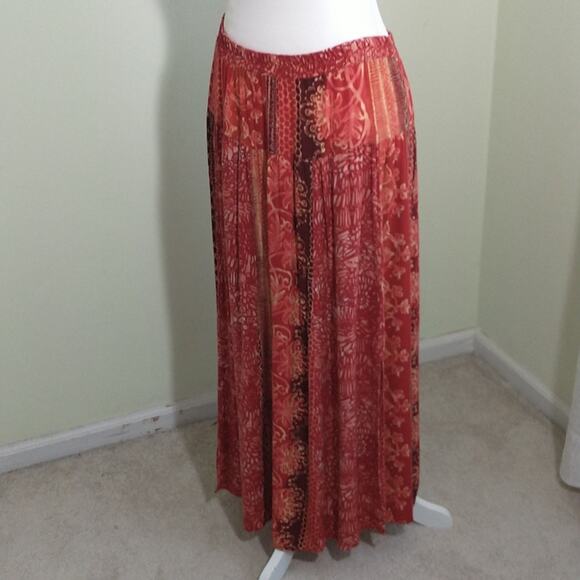 Rabbit Rabbit Rabbit Maxi Skirt Women's Sz 12 Multicolor Boho Floral Slit panels - Picture 6 of 12